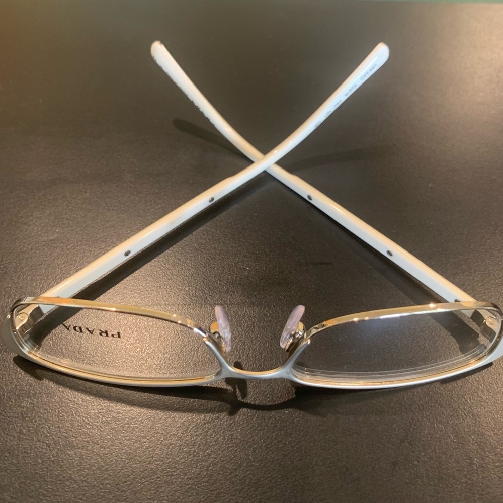 PRADA VPR54O. FAC-1O1. Gold & Ivory 52mm Women’s Vintage Eyeglasses - Picture 7 of 9
